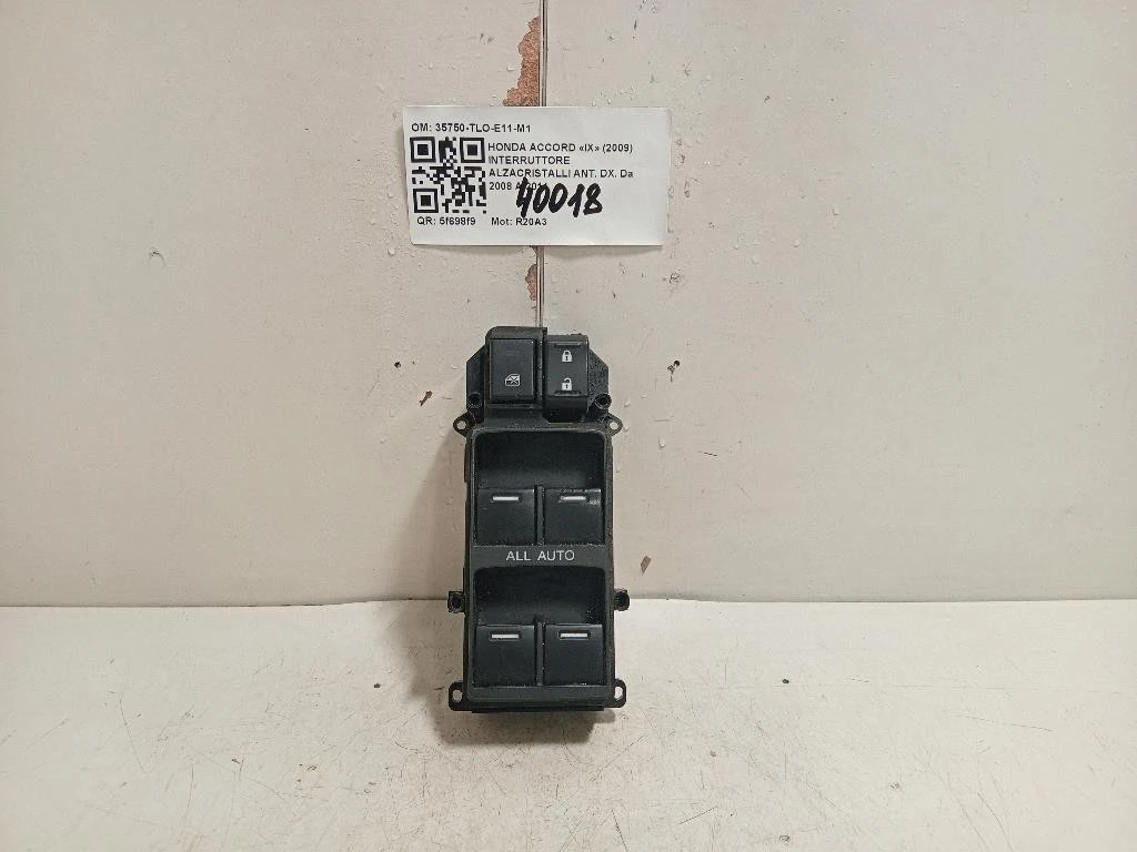 Interruttore Alzacristalli ANT DX 35750-TLO-E11-M1 Honda Accord IX 2009