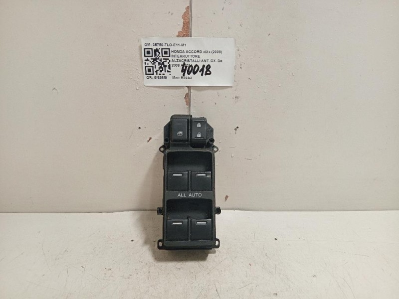 Interruttore Alzacristalli ANT DX 35750-TLO-E11-M1 Honda Accord IX 2009