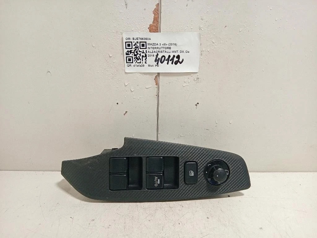 Interruttore Alzacristalli ANT DX BJE766350A Mazda 3 III 2016