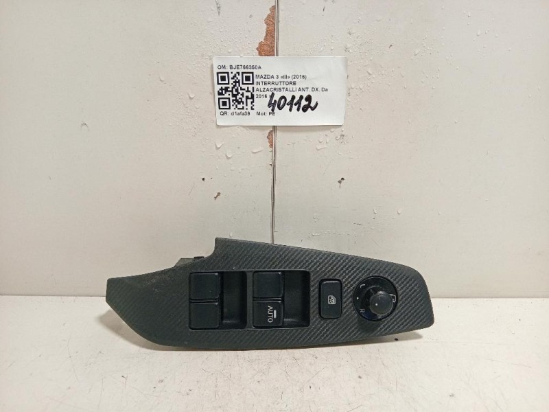 Interruttore Alzacristalli ANT DX BJE766350A Mazda 3 III 2016