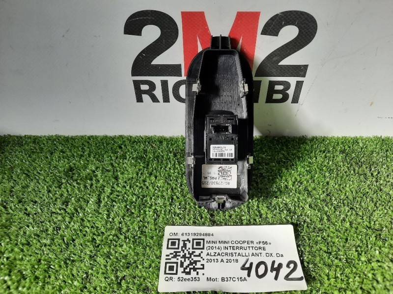 Interruttore Alzacristalli ANT DX 61319294884 Mini MINI Cooper F56 2014