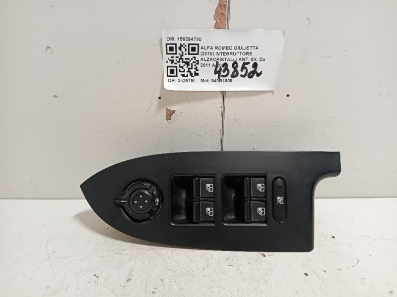 Interruttore Alzacristalli ANT SX 156094780 Alfa Romeo Giulietta 2010