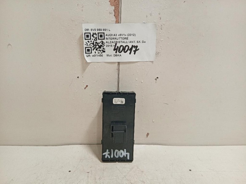 Interruttore Alzacristalli ANT SX 8V0 959 851 L Audi A3 8V1 2012