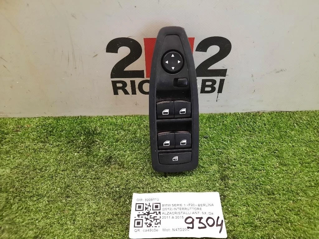 Interruttore Alzacristalli ANT SX 9208110 Bmw Serie 1 F20 Berlina 2012