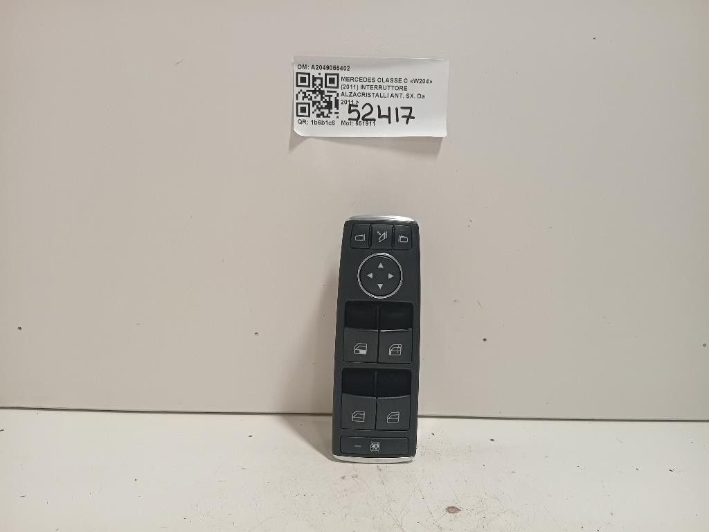 Interruttore Alzacristalli ANT SX A2049055402 Mercedes Classe C W204 2011