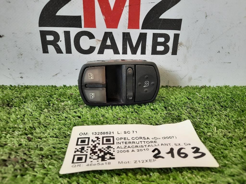 Interruttore Alzacristalli ANT SX 13258521 Opel Corsa D 2007