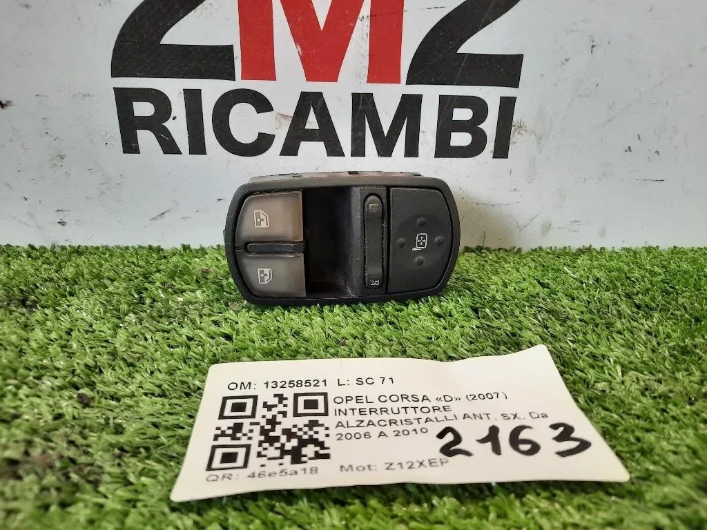Interruttore Alzacristalli ANT SX 13258521 Opel Corsa D 2007
