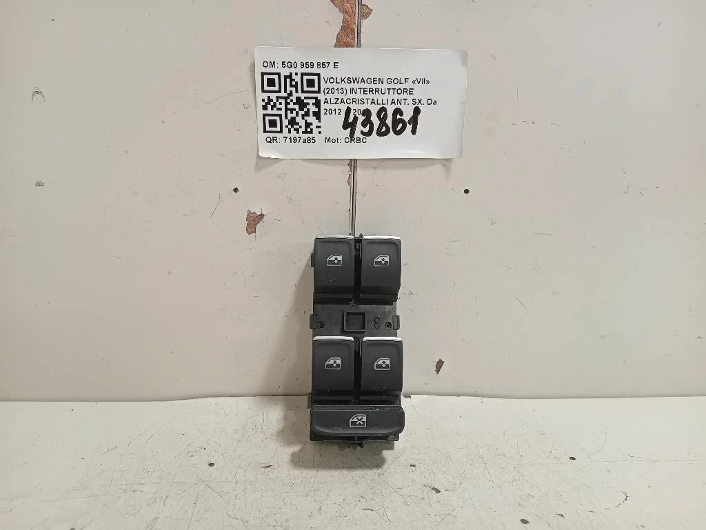 Interruttore Alzacristalli ANT SX 5G0959857E PULSANTIERA Volkswagen GOLF VII 2013