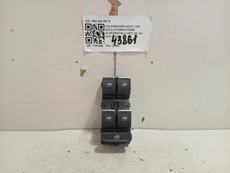 Interruttore Alzacristalli ANT SX 5G0959857E PULSANTIERA Volkswagen GOLF VII 2013