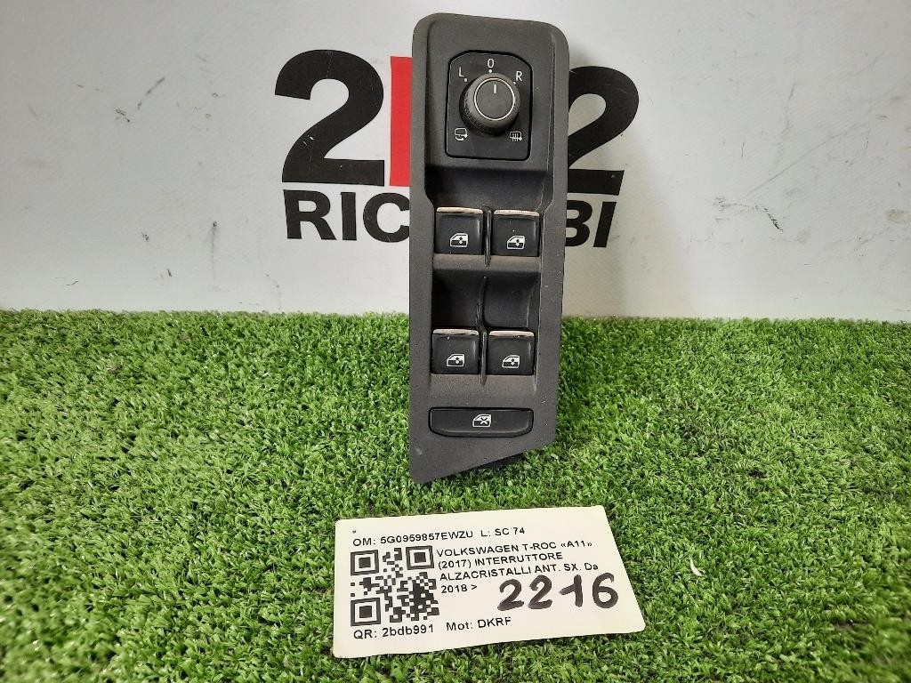 Interruttore Alzacristalli ANT SX 5G0959857EWZU Volkswagen T-roc 2017