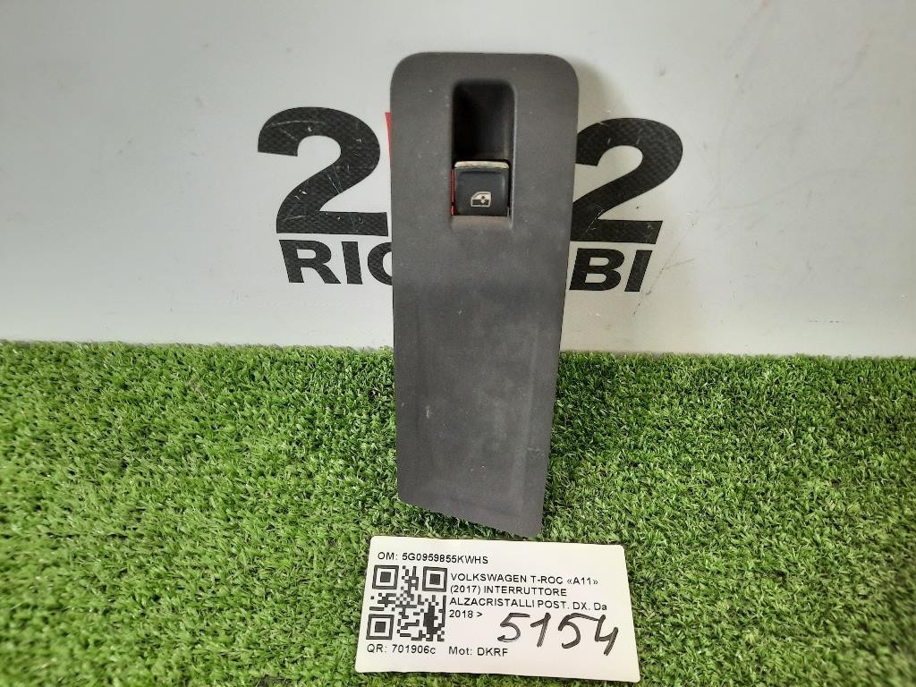 Interruttore Alzacristalli POST DX 5G0959855KWHS ALZAVETRO Volkswagen T-roc 2017