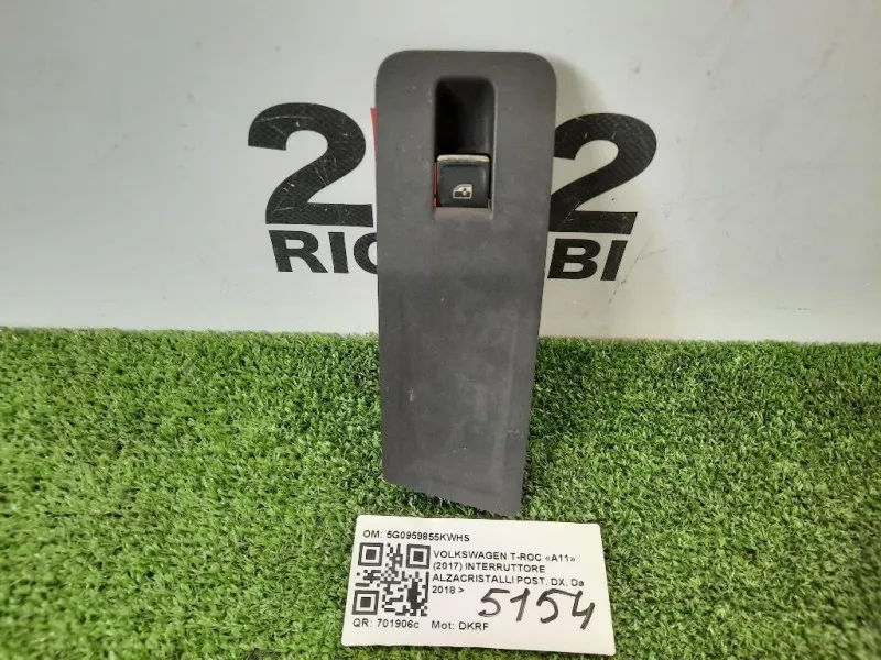 Interruttore Alzacristalli POST DX 5G0959855KWHS ALZAVETRO Volkswagen T-roc 2017