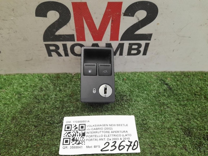 Interruttore Apertura Portello Elettrico LATO Porta ANT 1Y0959551A Volkswagen NEW Beetle I Cabrio 2002