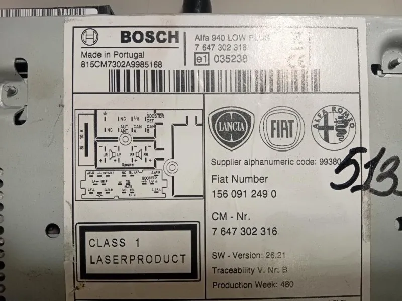 Unità Autoradio 1560912490 Alfa Romeo Giulietta 2013