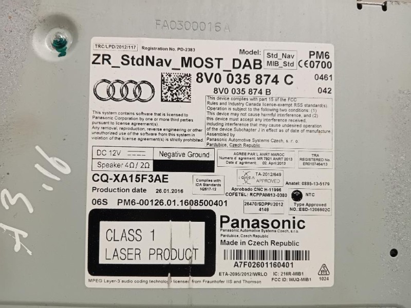 Unità Autoradio 8V0035874 Audi A3 8P1 2004