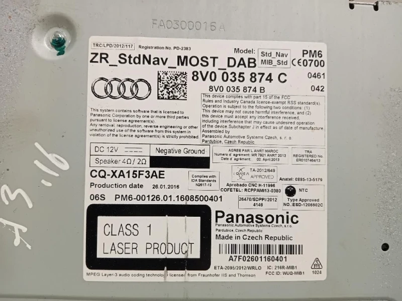 Unità Autoradio 8V0035874 Audi A3 8P1 2004