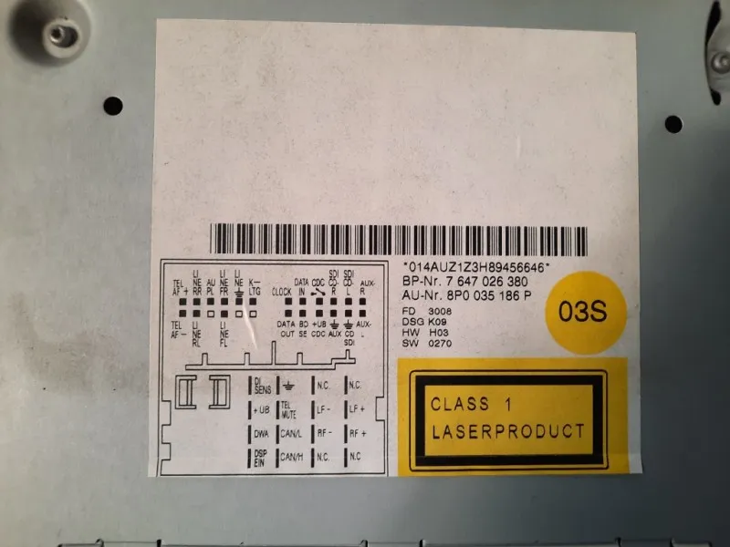 Unità Autoradio 8P0035186P Audi A3 8P1 2008