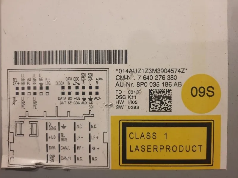 Unità Autoradio 8P0 035 186 AB Audi A3 8P1 2008