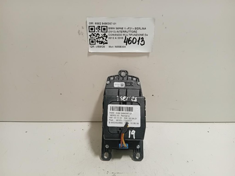Interruttore Comando Multifunzione 6582 9490067-01 Bmw Serie 1 F21 Berlina 2012
