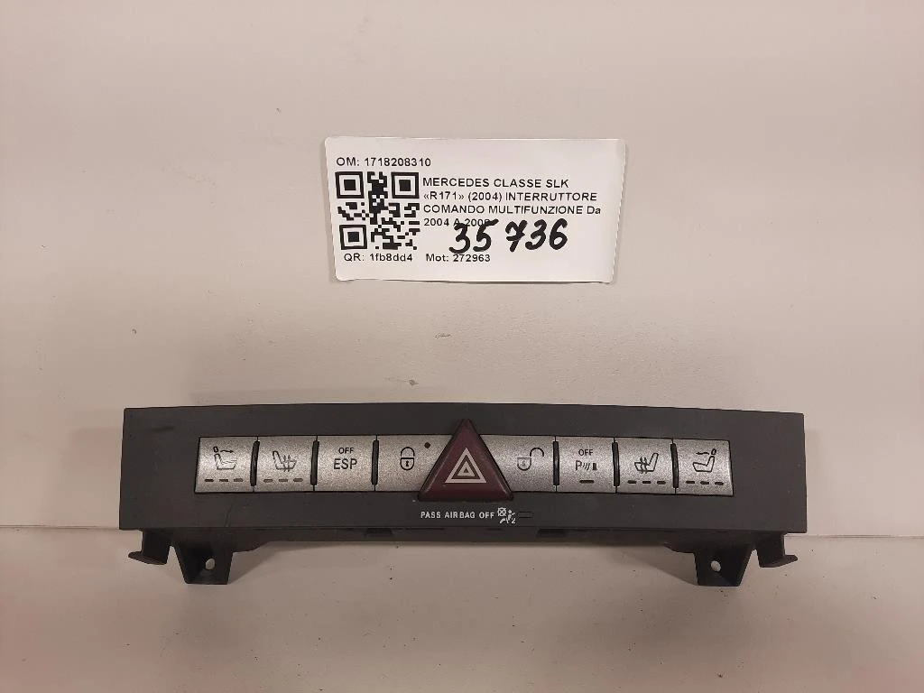 Interruttore Comando Multifunzione 1718208310 Mercedes Classe SLK R171 2004