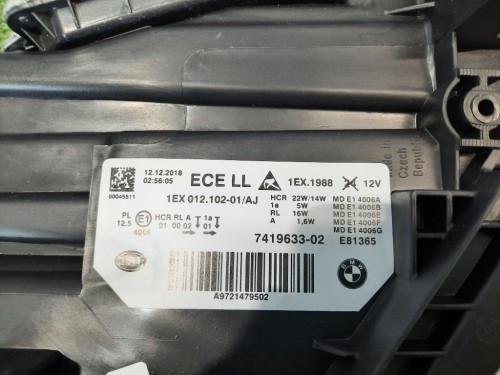 Proiettore ANT DX 63117419634 Bmw Serie 3 F30 Berlina 2015