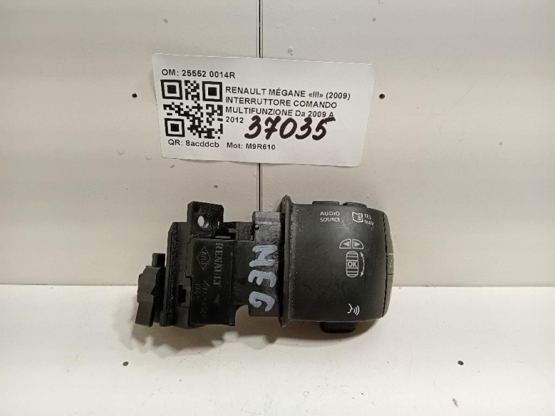 Interruttore Comando Multifunzione 25552 0014R Renault Mégane III 2009