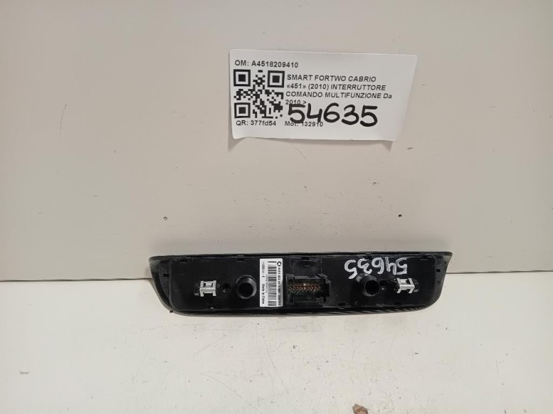 Interruttore Comando Multifunzione A4518209410 Smart Fortwo Cabrio 451 2010
