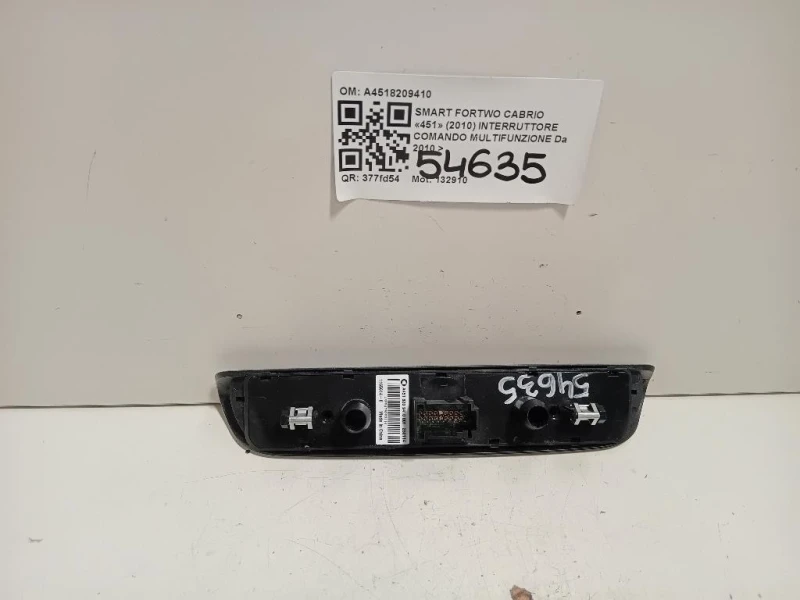 Interruttore Comando Multifunzione A4518209410 Smart Fortwo Cabrio 451 2010