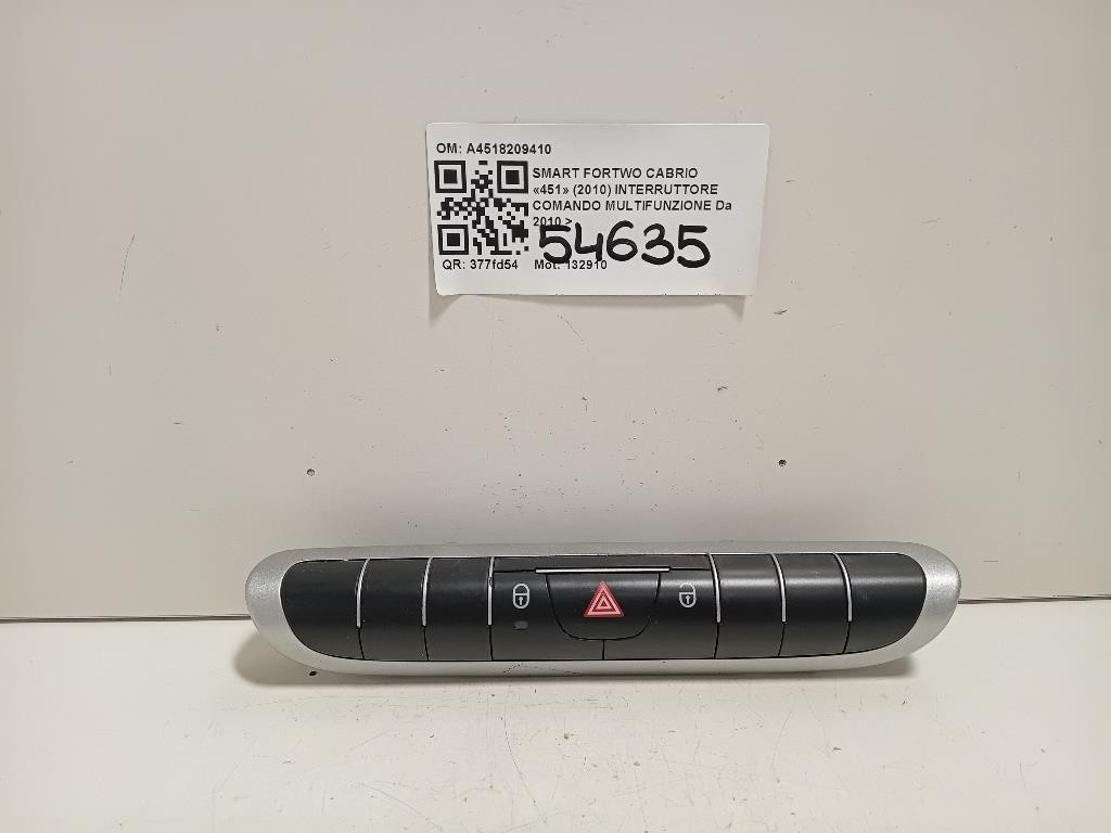 Interruttore Comando Multifunzione A4518209410 Smart Fortwo Cabrio 451 2010