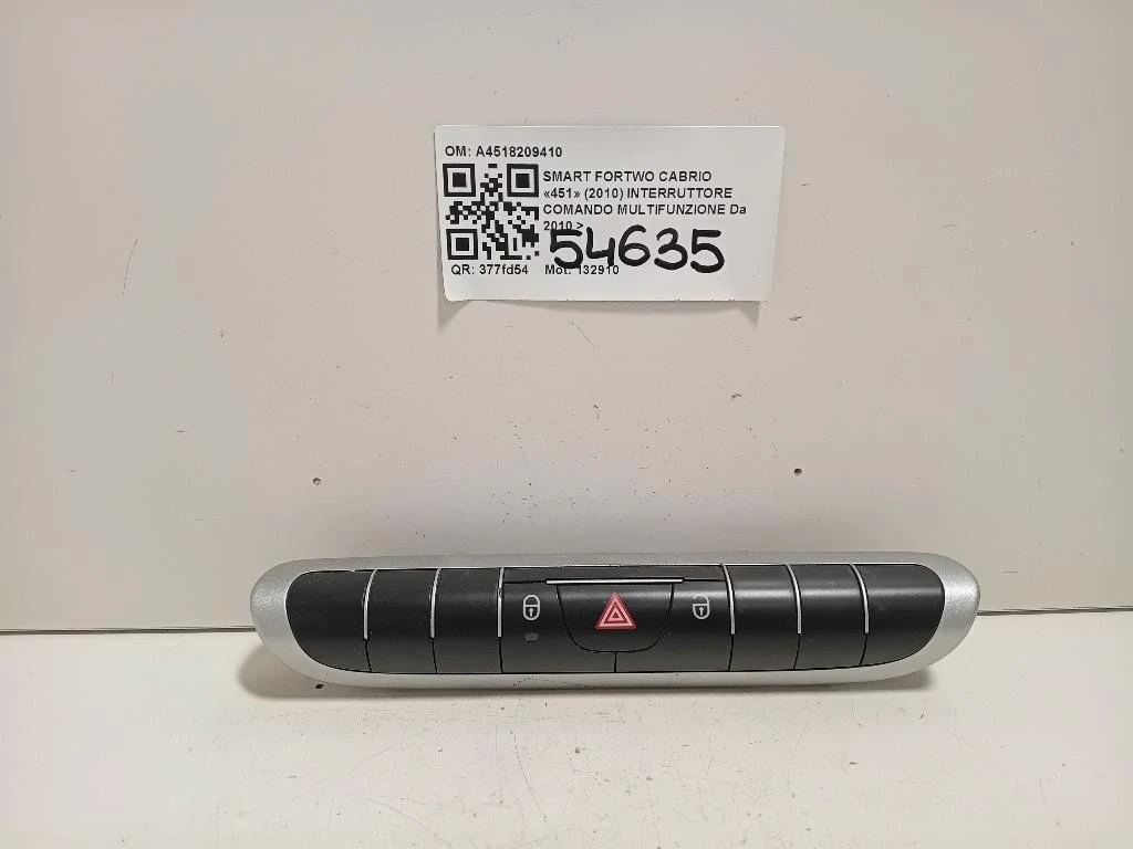 Interruttore Comando Multifunzione A4518209410 Smart Fortwo Cabrio 451 2010