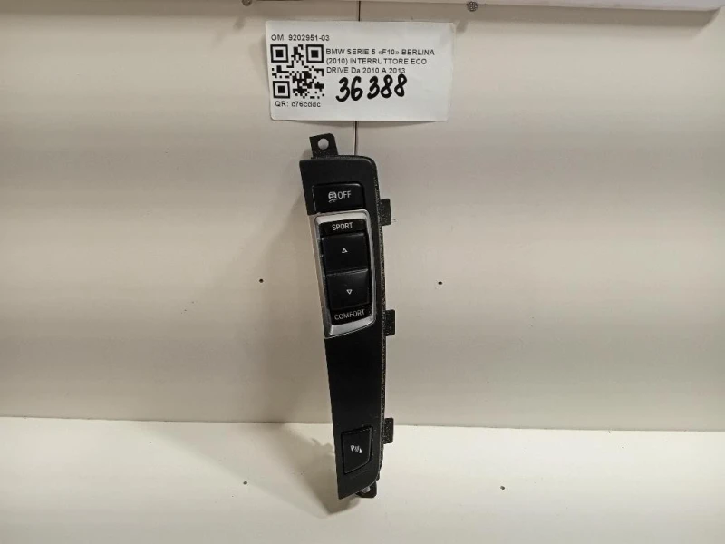 Interruttore ECO Drive 9202951-03 Bmw Serie 5 F10 Berlina 2010