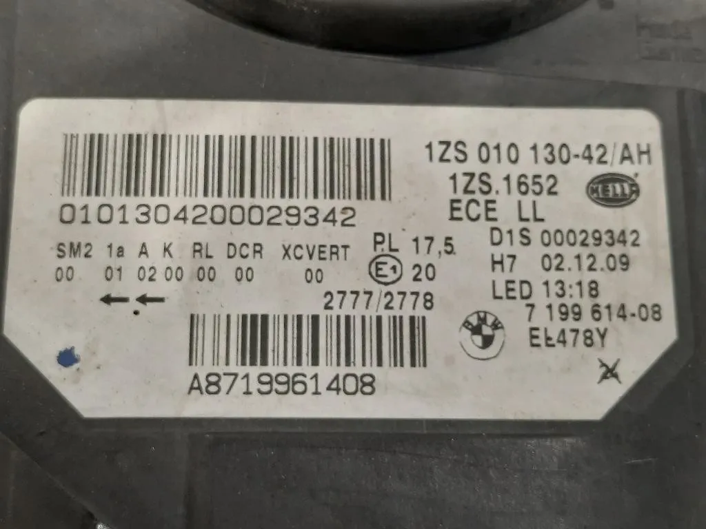 Proiettore ANT DX 1ZS 010 130-42 Bmw Serie 5 F07 GT 2010