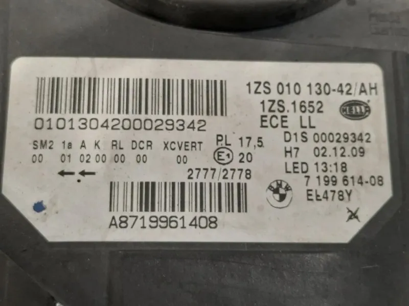 Proiettore ANT DX 1ZS 010 130-42 Bmw Serie 5 F07 GT 2010