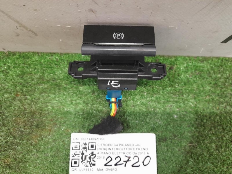 Interruttore Freno A MANO Elettrico 98014489ZD00 Citroen C4 Grand Picasso II 2016
