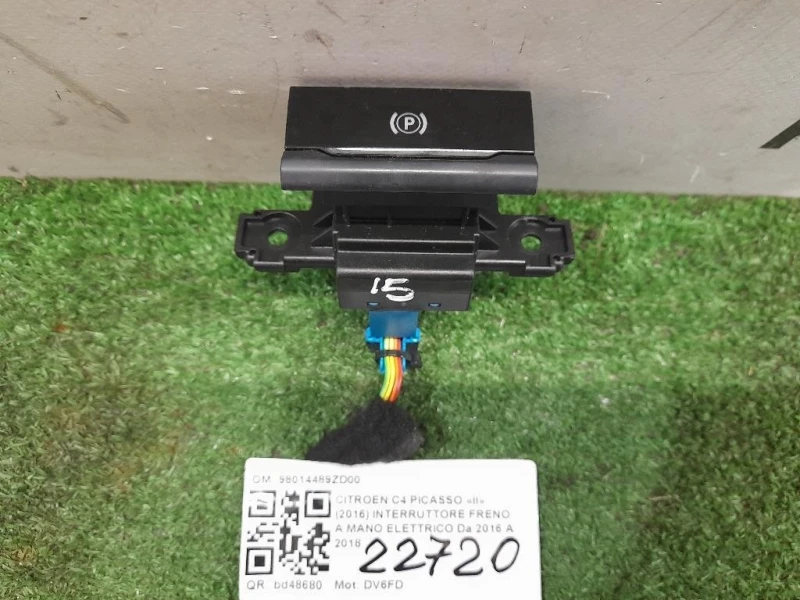 Interruttore Freno A MANO Elettrico 98014489ZD00 Citroen C4 Grand Picasso II 2016