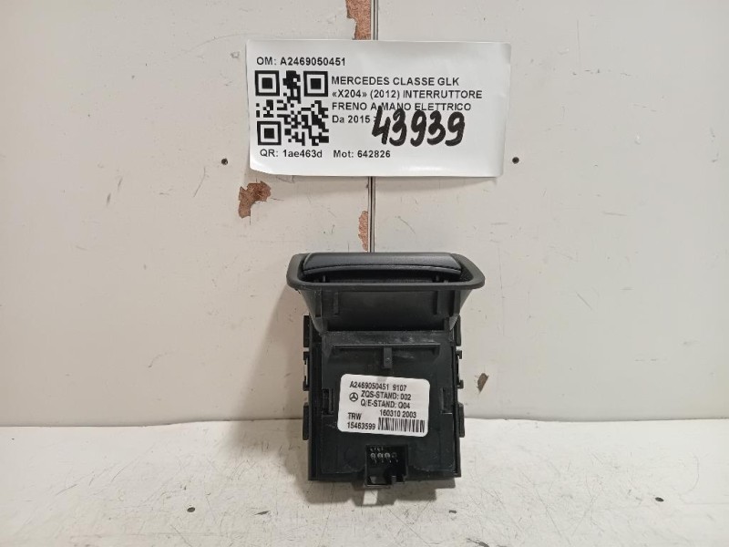 Interruttore Freno A MANO Elettrico A2469050451 Mercedes Classe GLE W166 2015