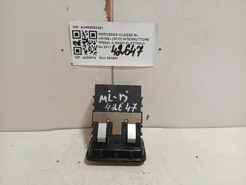 Interruttore Freno A MANO Elettrico A2469050451 Mercedes Classe ML W166 2012