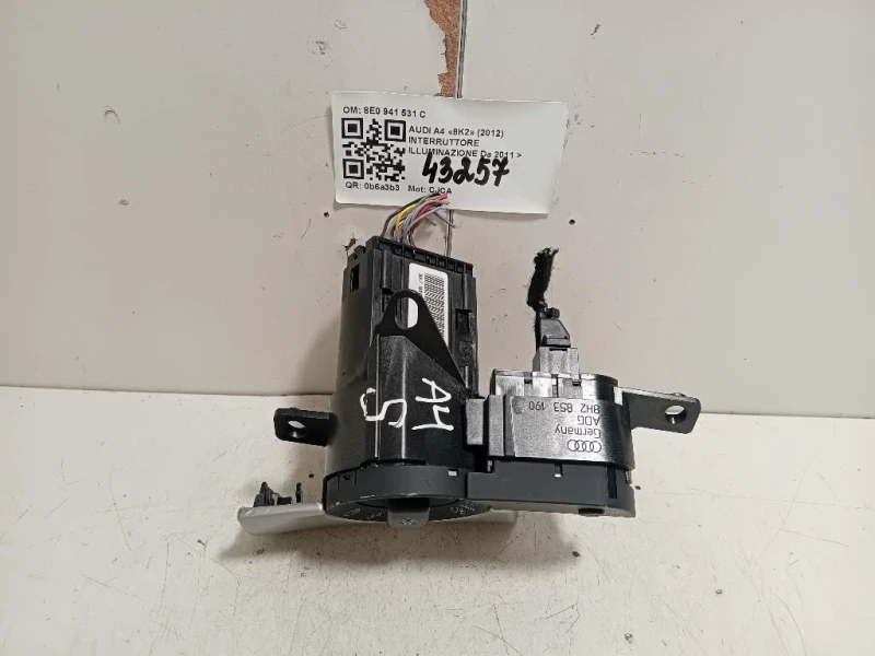 Interruttore Illuminazione 8E0 941 531 C Audi A4 8K2 2012