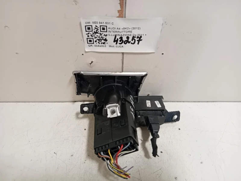 Interruttore Illuminazione 8E0 941 531 C Audi A4 8K2 2012