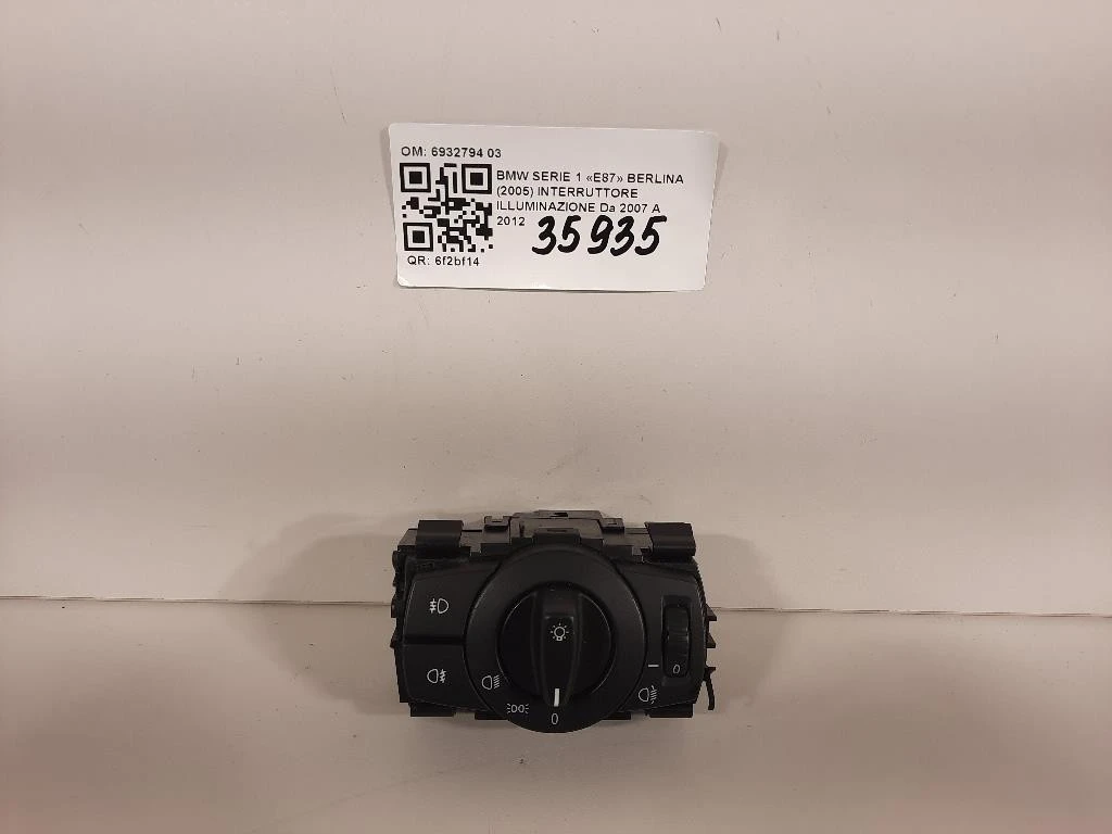Interruttore Illuminazione 6932794 03 Bmw Serie 1 E87 Berlina 2005
