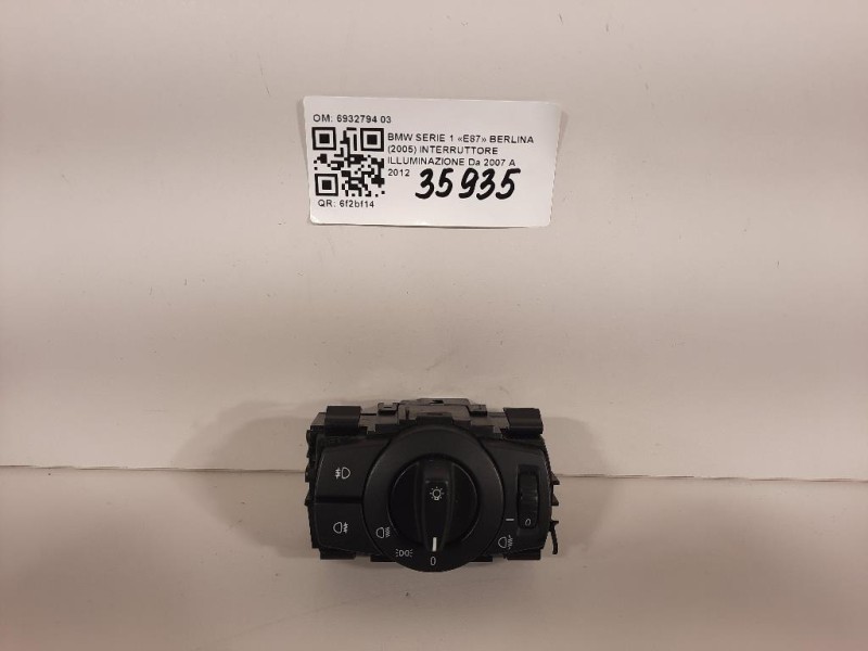 Interruttore Illuminazione 6932794 03 Bmw Serie 1 E87 Berlina 2005