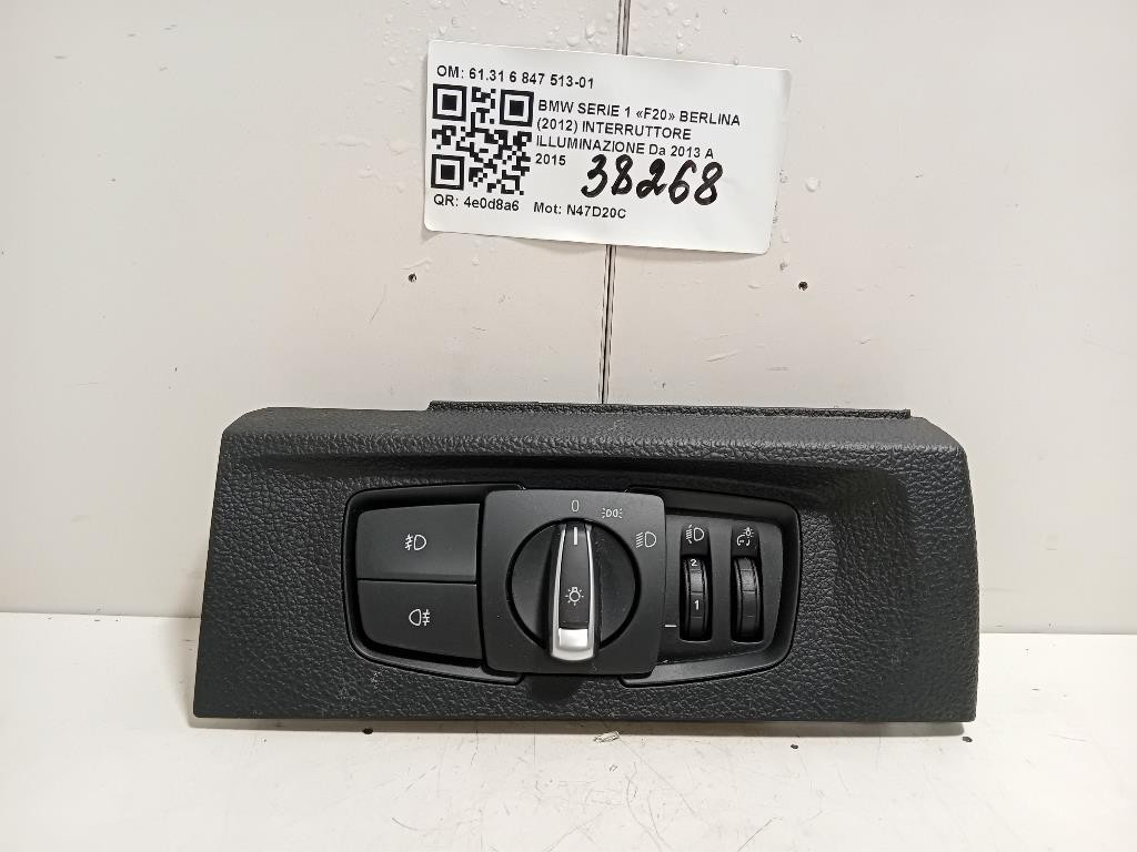 Interruttore Illuminazione 6131 6 847 513-01 Bmw Serie 1 F20 Berlina 2012