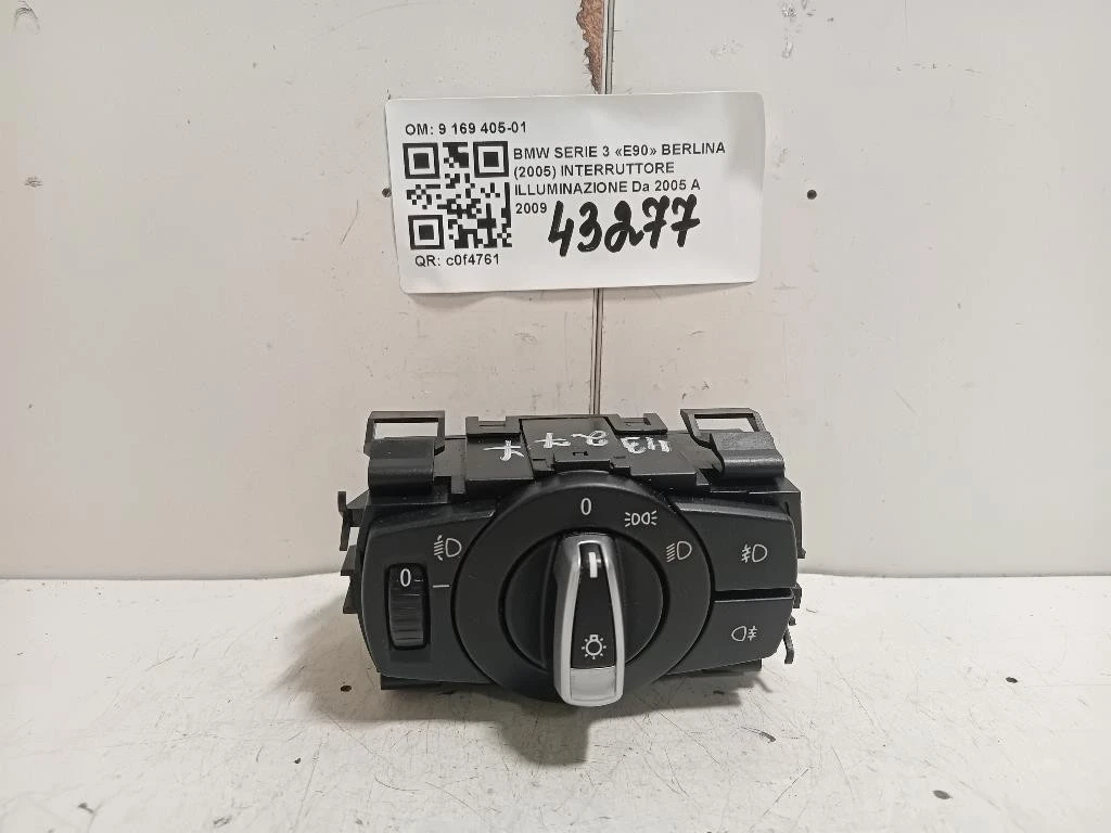 Interruttore Illuminazione 9 169 405-01 Bmw Serie 3 E90 Berlina 2005