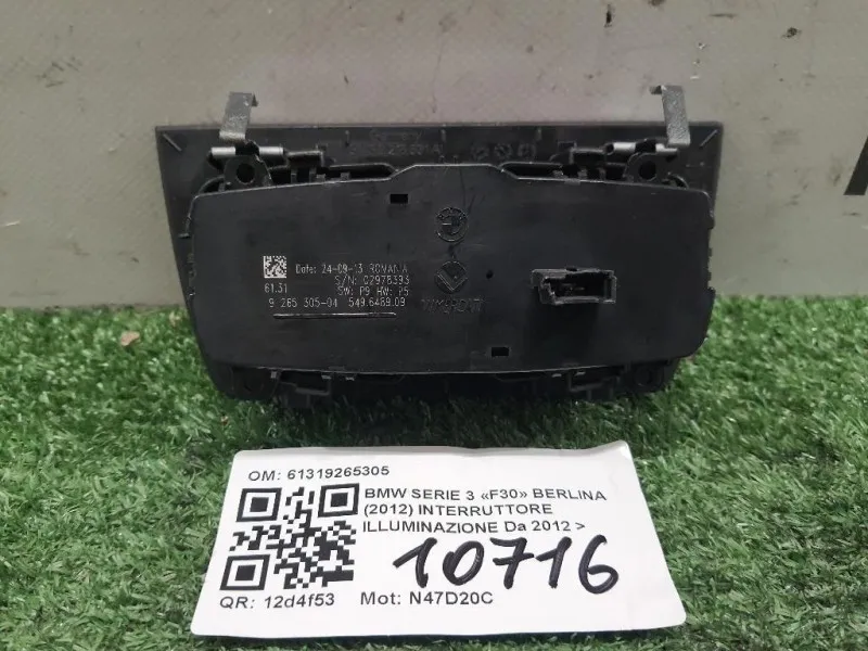 Interruttore Illuminazione 61319265305 Bmw Serie 3 F30 Berlina 2012