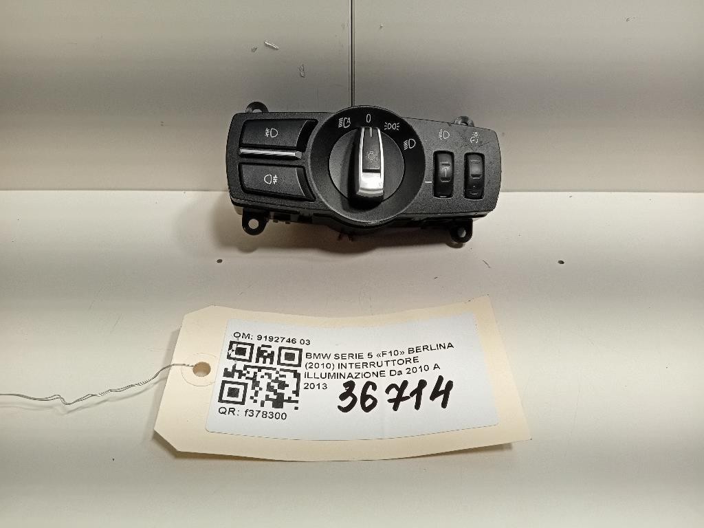 Interruttore Illuminazione 9192746 03 Bmw Serie 5 F10 Berlina 2010