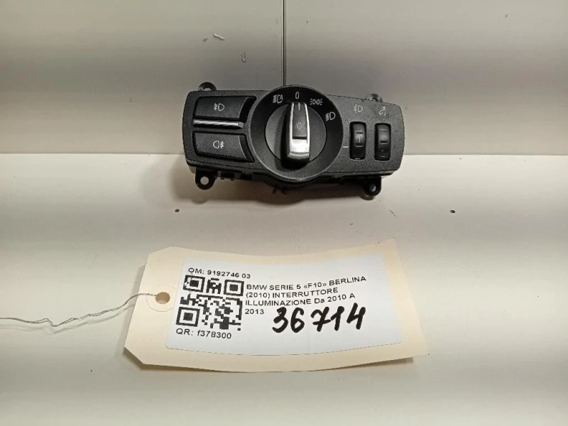 Interruttore Illuminazione 9192746 03 Bmw Serie 5 F10 Berlina 2010