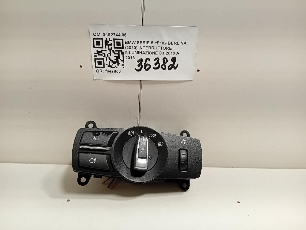 Interruttore Illuminazione 9192744 06 Bmw Serie 5 F10 Berlina 2010