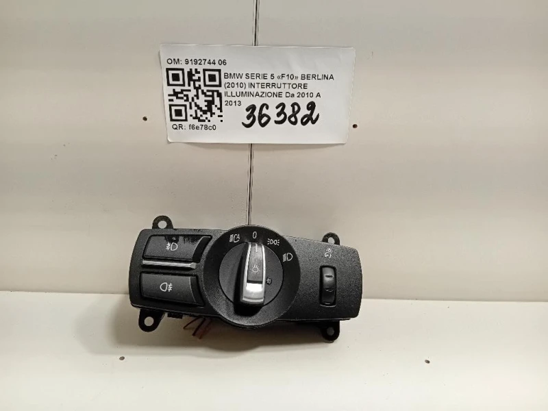 Interruttore Illuminazione 9192744 06 Bmw Serie 5 F10 Berlina 2010