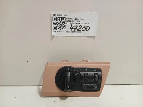 Interruttore Illuminazione 532321 351 Bmw X3 E83 2004