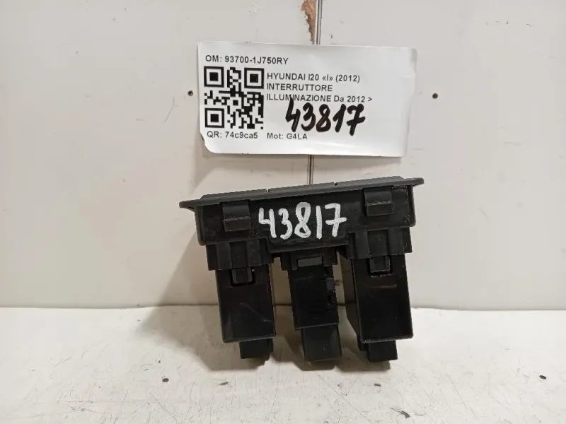 Interruttore Illuminazione 93700-1J750RY Hyundai I20 I 2012